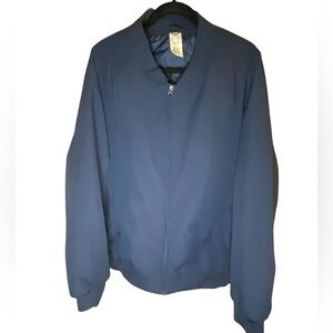 Men’s Faded Glory navy blue bomber jacket, 2XL, full zip front with side pockets